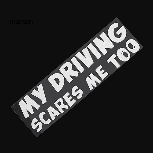 Miếng Dán Trang Trí Xe Hơi In Chữ My Driving Scares Me Too Bằng Vinyl