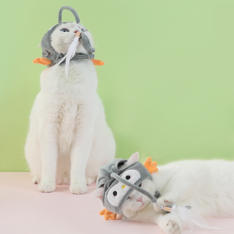 Gậy Trêu Mèo May Mắn Gắn Lông Vũ Có Lỗ Tai Đồ Chơi Huấn Luyện Trong