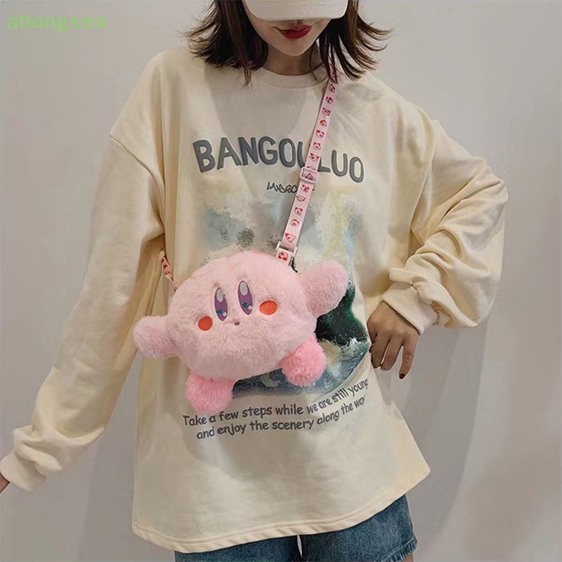Abongsea Túi Đeo Chéo Hình Ngôi Sao Kirby Nhồi Bông Đáng Yêu Đựng Điện Thoại Di Động / Tiền Xu Cho Nữ