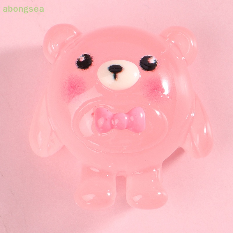 Abongsea Set 10 Mô Hình Gấu Dạ Quang Mini Bằng Nhựa Resin Trang Trí Tiểu Cảnh