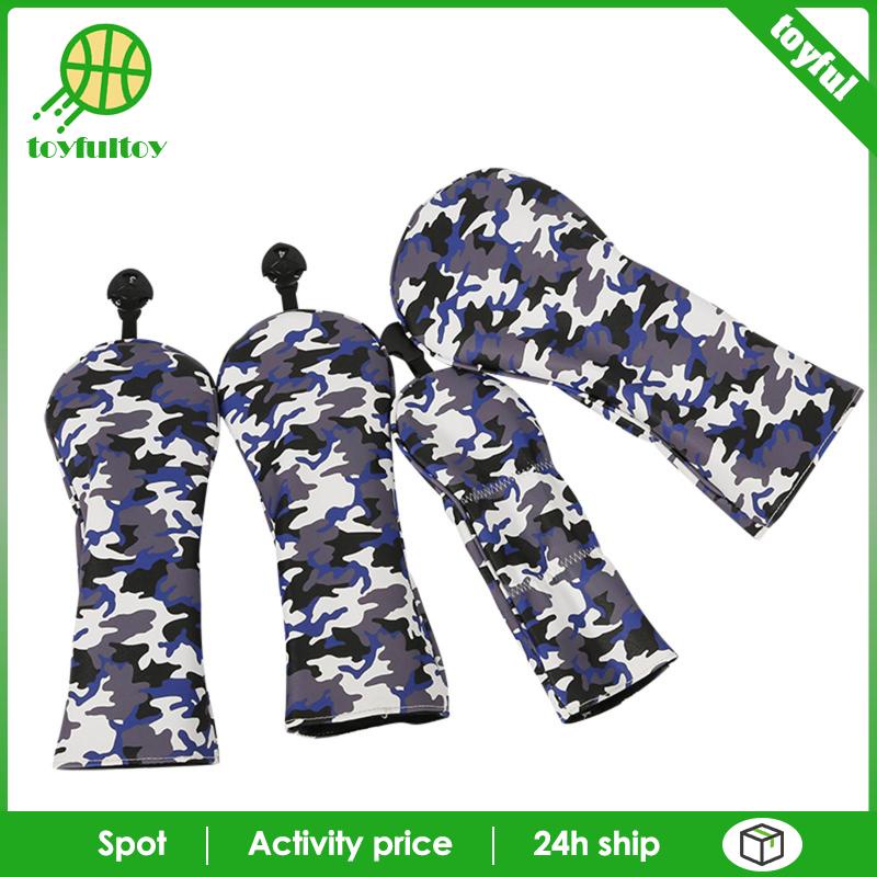 Set 4 Vỏ Bọc Bảo Vệ Đầu Gậy Đánh Golf Bằng Gỗ