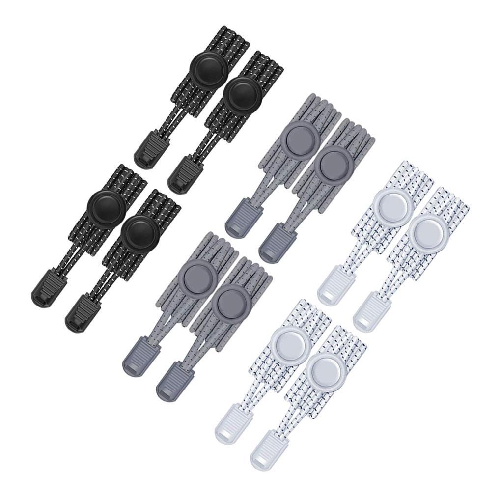 Dây Giày Co Giãn Không Cần Buộc Với Khóa Kim Loại 3 Màu Phản Quang Tự Khóa Cho Trẻ Em Và Người Lớn