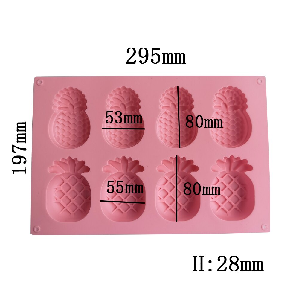 Khuôn Silicon 8 Hình Quả Dứa To Chịu Nhiệt Nướng Bánh, Làm Thạch Rau Câu,Pudding,Mouse,Bánh Quy - Khuôn Làm Xà Phòng