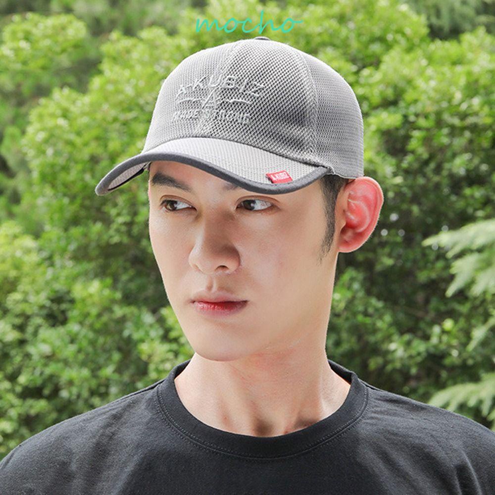 Mũ Lưỡi Trai Phối Lưới Mỏng Thoáng Khí Chống Tia UV Thêu Chữ Thời Trang Cho Nam