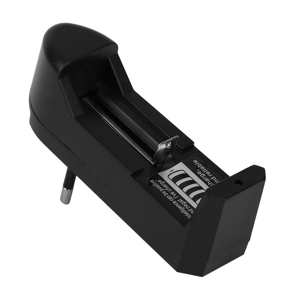 Black Eu Plug Adjustable Charger For 3.7V 1000Ma 18650 Ac 100-240V / 47-63 Hz Li-Ion Rechargeable Battery [Q/14]