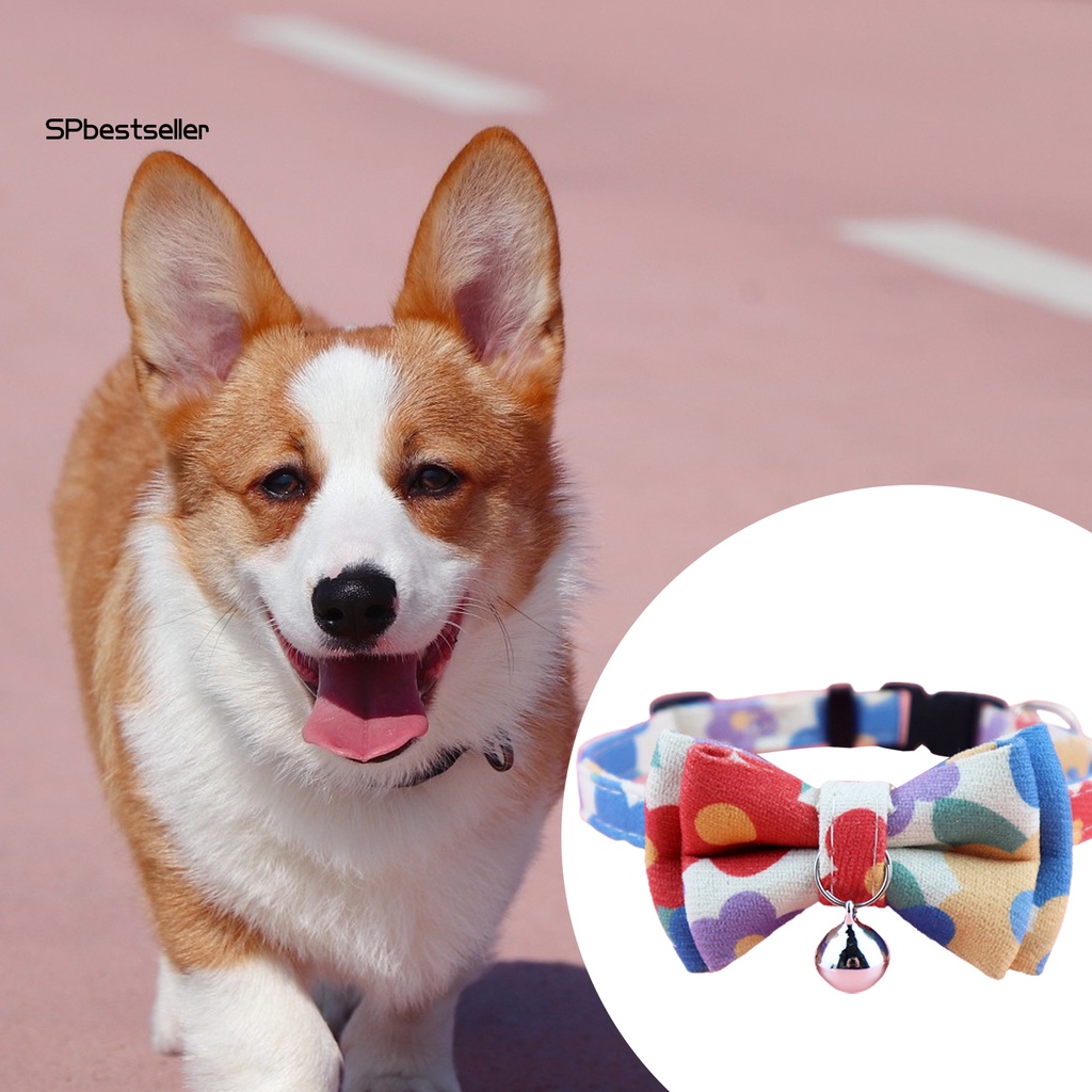 1 Bộ Dây Dắt Thú Cưng Đi Dạo Bằng Polyester Họa Tiết Hoa Thắt Nơ Dễ Điều Chỉnh