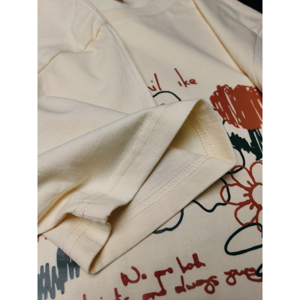 Áo thun NRVP 100% cotton tay ngắn in họa tiết phong cách Hàn Quốc