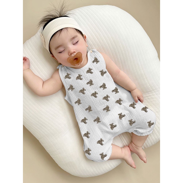 [Xô Muslin] Bodysuit LOTUKA Cho Bé, Đồ Bộ Liền Thân Chất Xô 2 Lớp Cao Cấp, Body Đùi Sát Nách Cho Bé Trai Bé Gái 3-12kg