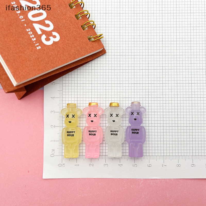 [ifashion365] 5 Bình Nhỏ Hình Gấu Dạ Quang Trang Trí Nhà Búp Bê / Sân Vườn DIY