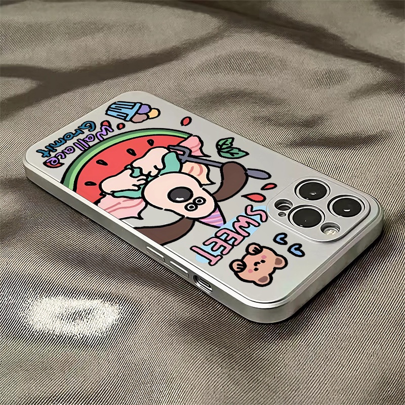 Ốp Điện Thoại Silicon TPU Mềm Mạ Điện Hình Cún Chống Sốc Cho IPhone 14 13 12 11 Pro XS Max XR X 8 + 7 6S Plus