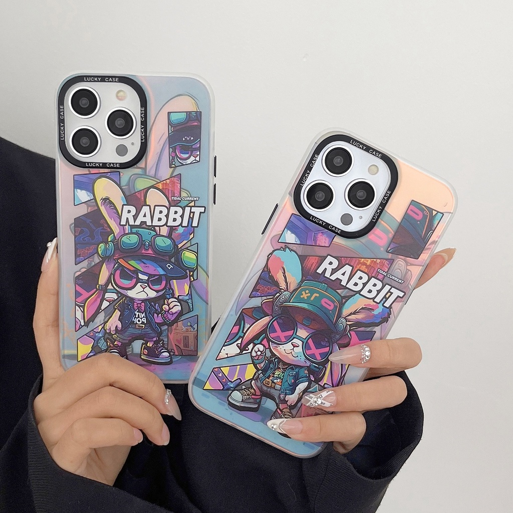 Ốp Điện Thoại TPU Dẻo Trong Suốt Họa Tiết Chú Thỏ Thời Trang Cho iPhone 14 13 12 11 PRO MAX