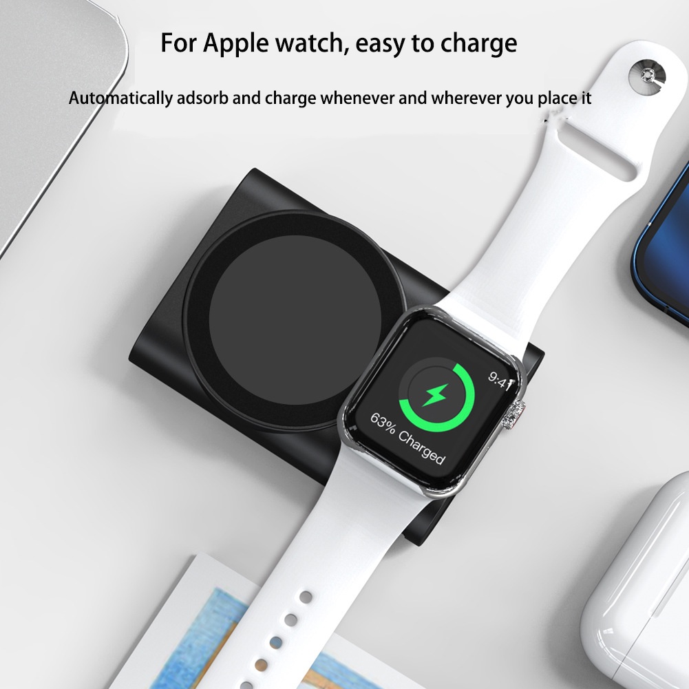 Sạc Dự Phòng Không Dây 5200mAh Có Nam Châm Cho Apple Watch iPhone 14 13 12 Samsung 3 Trong 1