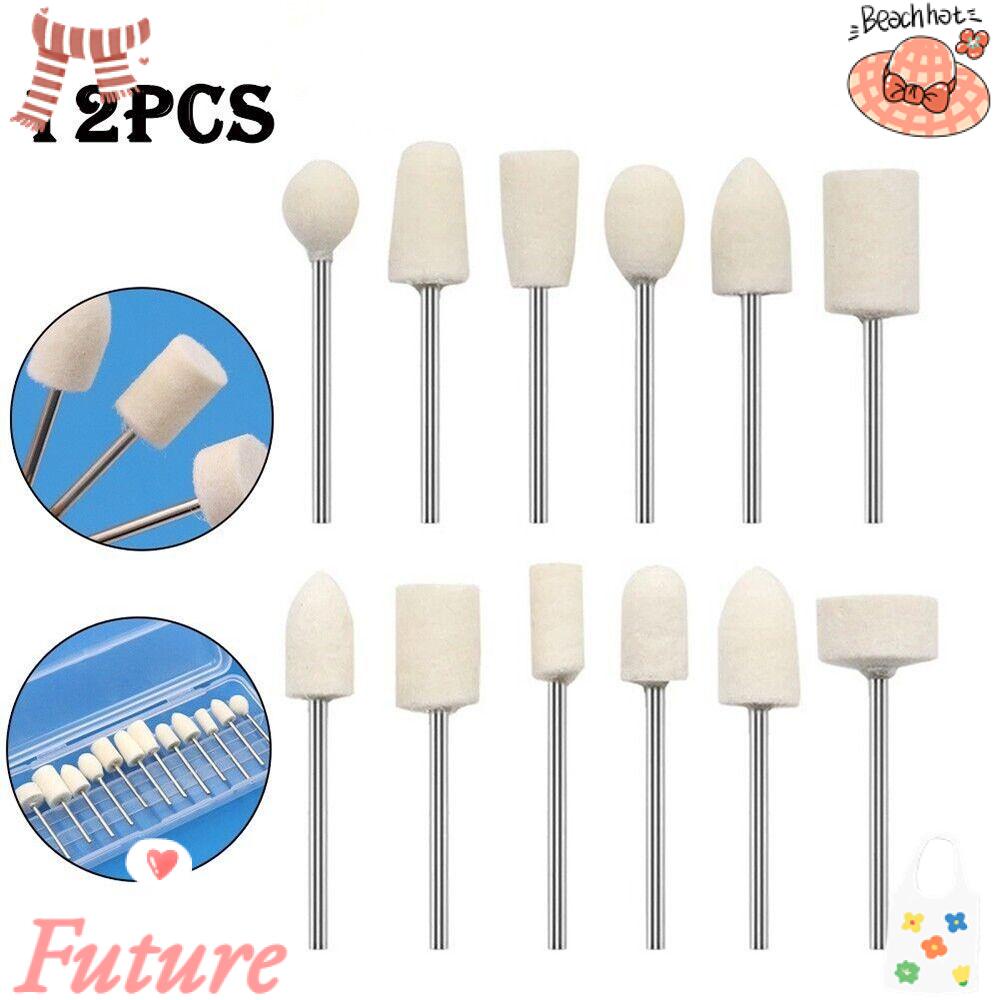 Bộ 12 Đầu Mài Móng Tay Bằng Len Chuyên Dụng Chất Lượng Cao