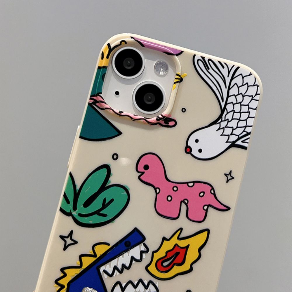 Ốp Điện Thoại TPU Mềm Chống Sốc Chống Bụi Hình Khủng Long Cho IPhone 14 Pro Max 13 12 11 Pro Max XS XR 7 8 Plus