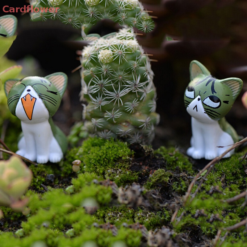 Bộ 8 Tượng Mô Hình Mèo Kitty Bằng Nhựa Resin Mini Trang Trí Sân Vườn Mới