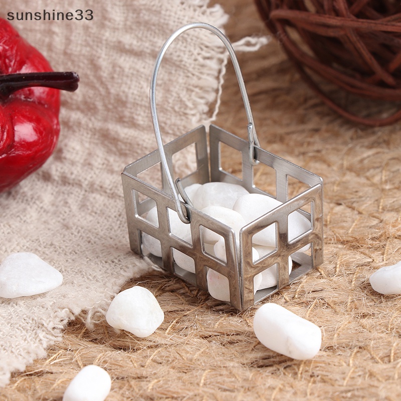 Giỏ Xách Tay mini Bằng Kim Loại Tỉ Lệ 1: 12 Trang Trí Nhà Búp Bê