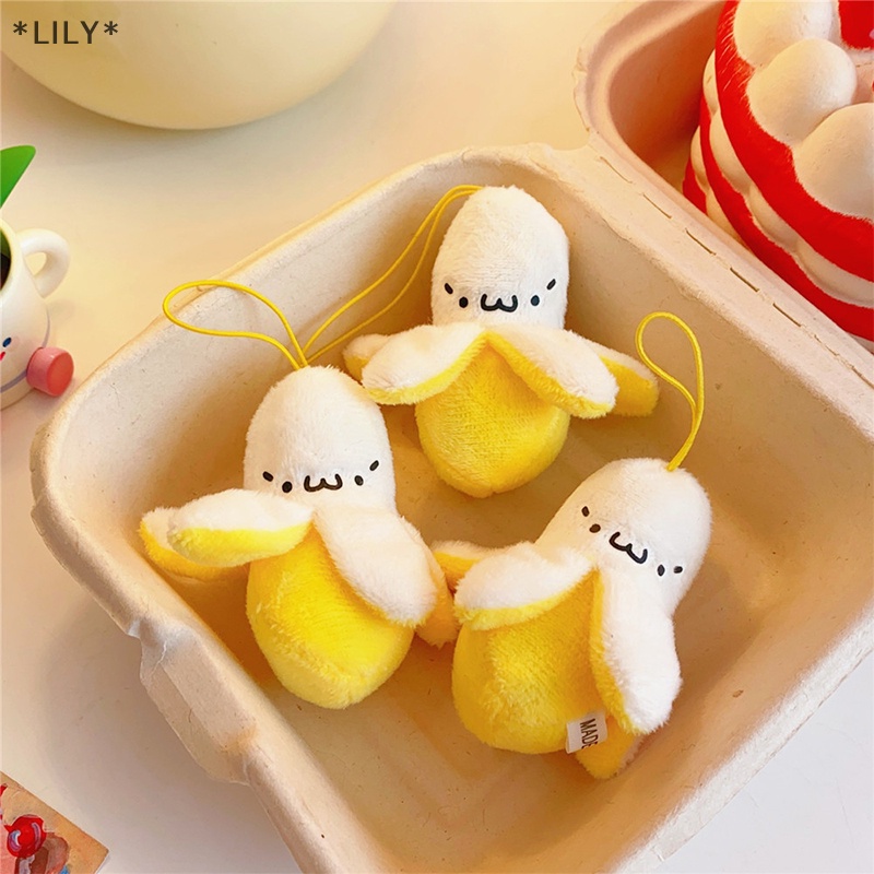 Lily phim hoạt hình sang trọng chuối Keychain chuối Mặt dây chuyền Búp Bê Móc Chìa Khóa Túi xe Móc khóa quà Tặng uuu