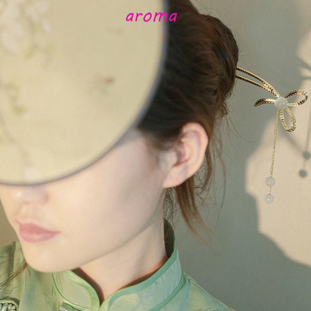 Trâm Cài Tóc Thắt Nơ Phong Cách Trung Hoa Cổ Điển Thời Trang|Kẹp Tóc Hợp Kim Hình Sừng Hươu Cho Bé Gái