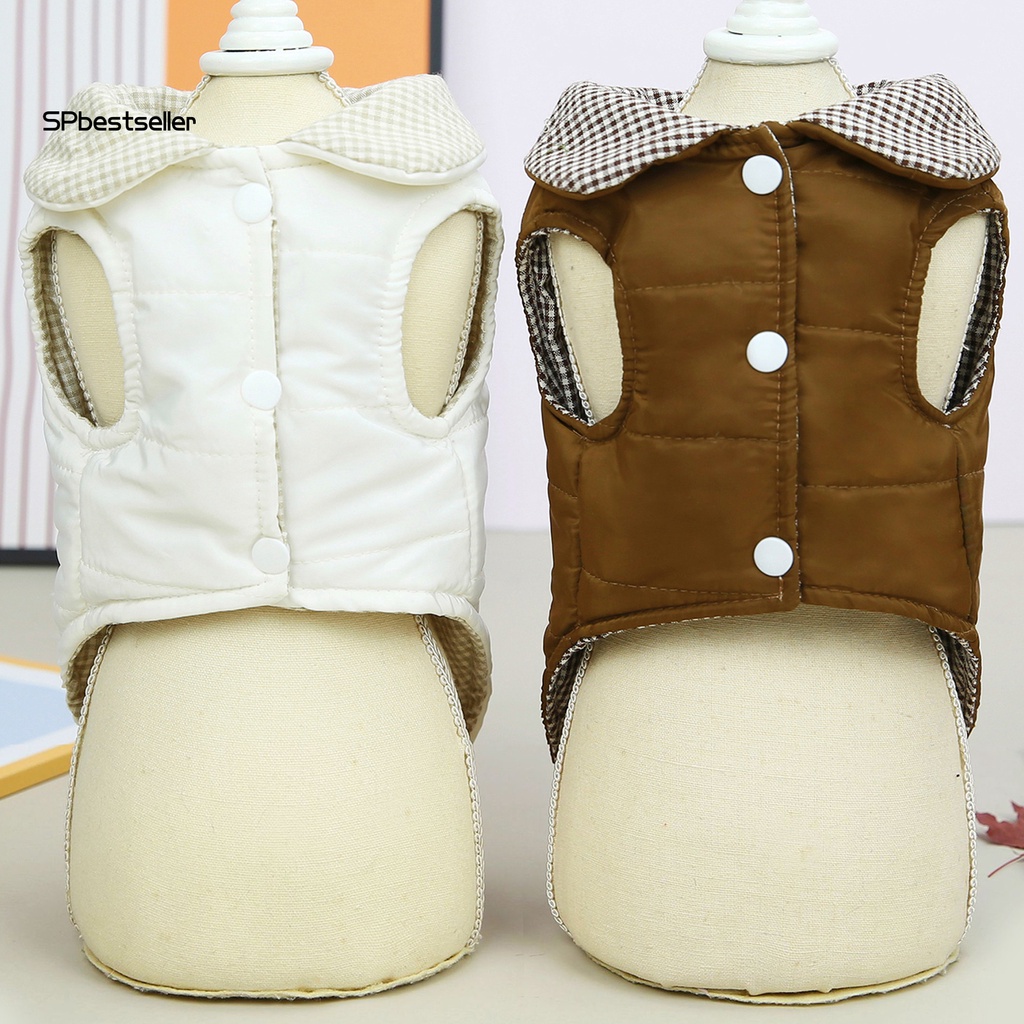 Spbestsellwr Áo Khoác Cotton Hai Mặt Có Đệm Thu Đông Chống Thấm Nước Có Khóa Cài Trước Thiết Kế Chân Cún Mèo Ngoài Trời Cho Cún Cưng
