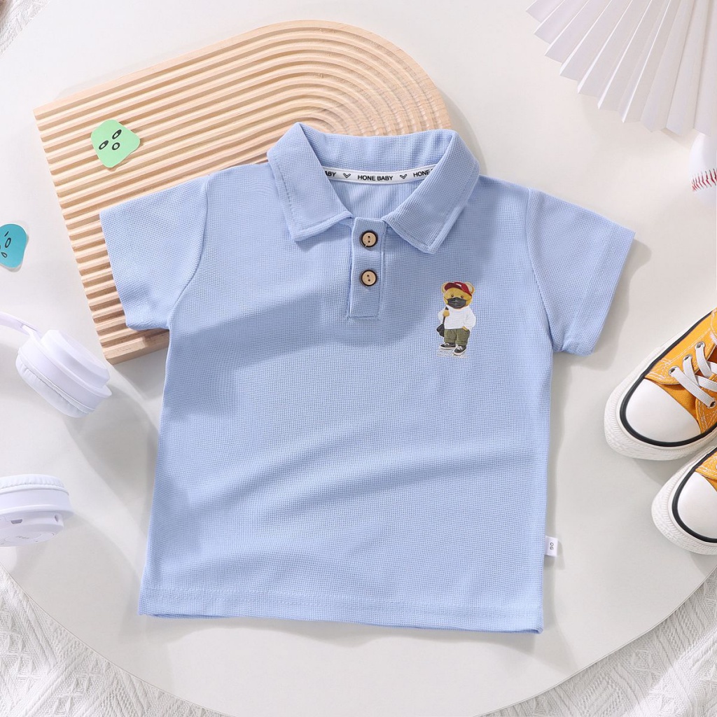 Áo polo Tay Ngắn Dáng Rộng Họa Tiết Hoạt Hình Thời Trang Mùa Hè Hàn Quốc 2023