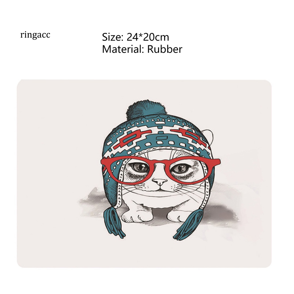 Tấm Lót Chuột RGA Bằng Cao Su Chống Trượt In Họa Tiết Hoạt Hình Dễ Thương Tiện Dụng Cho Thú Cưng