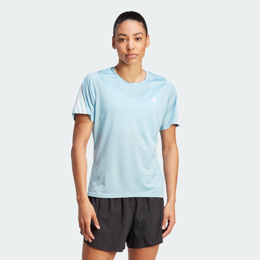 adidas Chạy Áo Thun chạy bộ 3 Sọc Run Icons Low-Carbon Nữ Màu xanh da trời HY6964