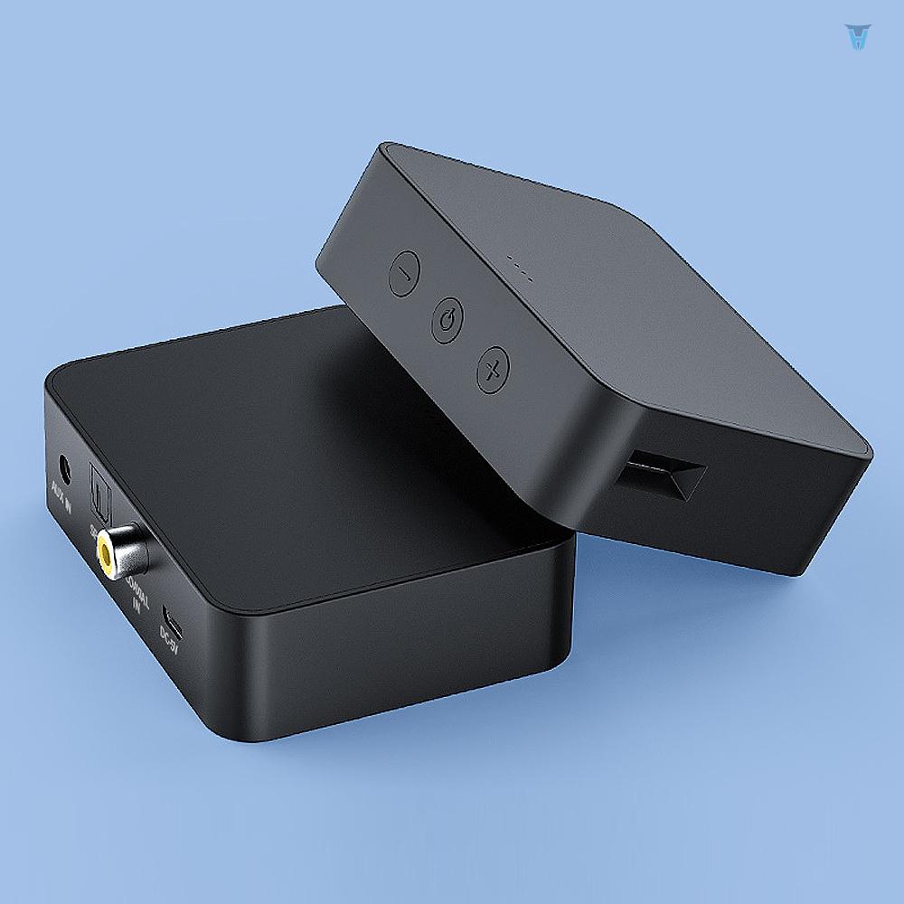 Bộ Truyền Tín Hiệu Âm Thanh BT 5.0 Với Khe Thẻ TF SPDIF / Đồng Trục / Aux Cho TV Máy Tính Để Bàn Màu Đen