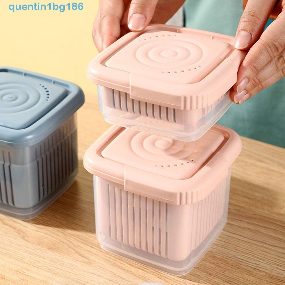 Quenntin1bg Khay Nhựa Hai Tầng Mini Dùng Đựng Trái Cây Trong Tủ Lạnh Nhà Bếp