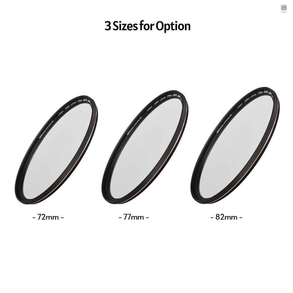 Kính Lọc Tia Cực Tím 77mm 22 Lớp Tráng Gương Siêu Mỏng Kèm Giá Đỡ Lưu Trữ Cho Lens Máy Ảnh
