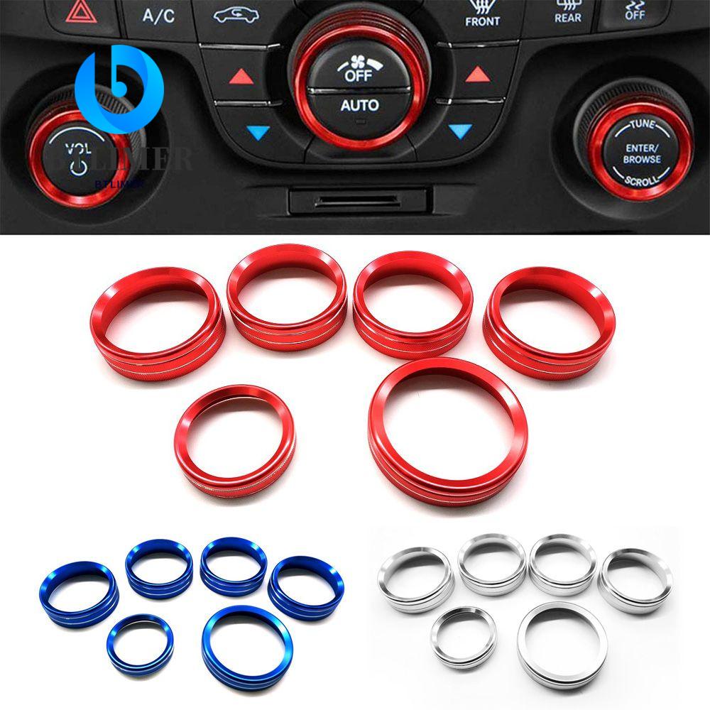 Bộ 6 Vòng Hợp Kim Nhôm Trang Trí Nút Điều Chỉnh Âm Lượng Xe Hơi Ford F150