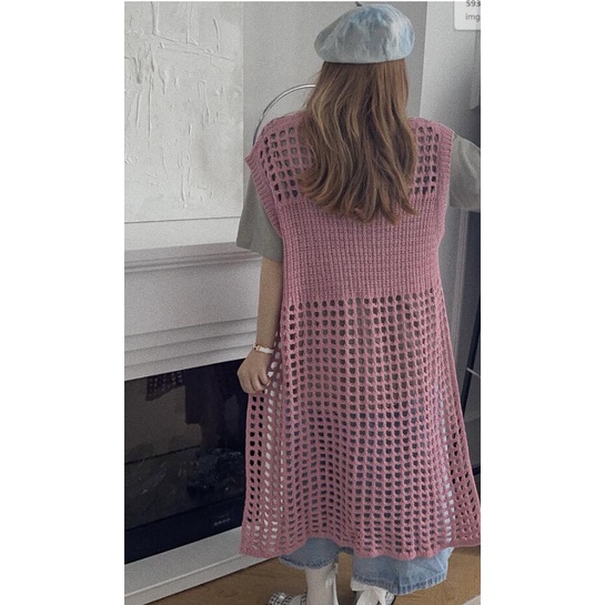 Đầm Dệt Kim Sát Nách Dáng Dài Họa Tiết Kẻ Sọc Phong Cách Hàn Quốc Thời Trang Cho Nữ