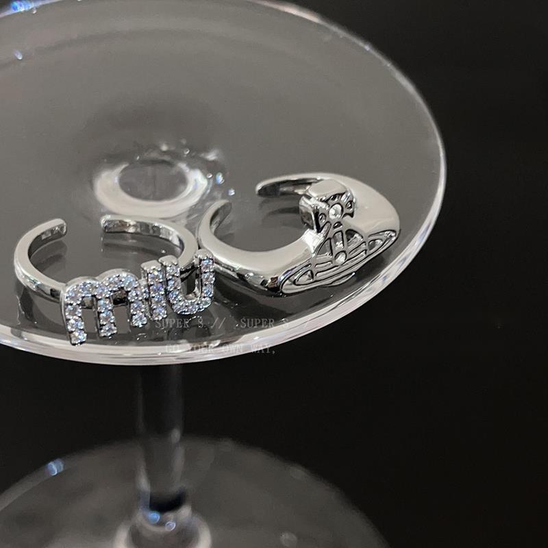 Nhẫn Đính Đá zircon Khắc Chữ M Phong Cách Hàn Quốc Sang Trọng Cho Nữ