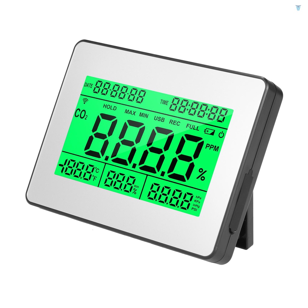 Thiết Bị Đo Chất Lượng Không Khí Carbon Dioxide 5.5-inch LCD 5.5-inch Có Giá Đỡ Gắn Tường Tiện Dụng