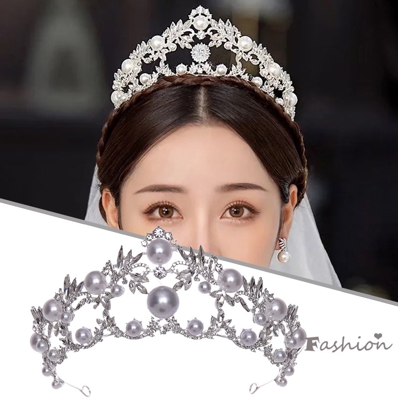 Vương Miện Đính Ngọc Trai Và Kim Cương Giả Sang Trọng