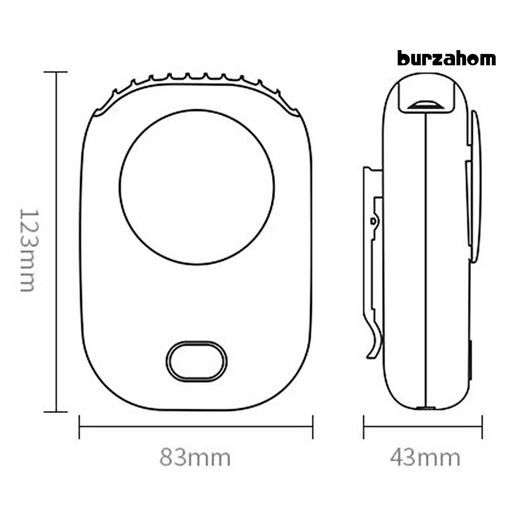 Quạt Đeo Cổ Bằng ABS Có Thể Sạc Lại Bằng Cổng USB