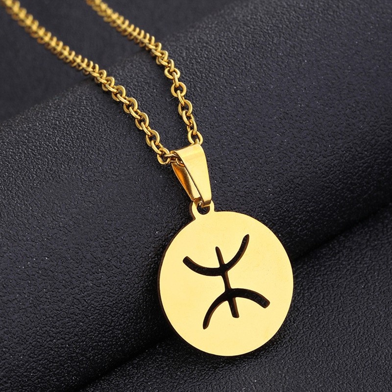 Vòng cổ Bằng Thép Không Gỉ Mặt Biểu Tượng Berber Thời Trang Hip Hop Cho Nữ