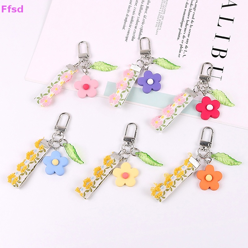 {Ffsd} Móc Khóa Hình Hoa Hướng Dương Lá Xanh Lá Dễ Thương Trang Trí Ba Lô Xe Hơi Ch * Bán Chạy