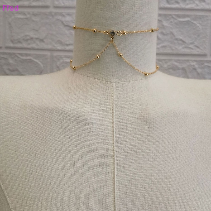 Luimo Dây Chuyền body chain Bằng Kim Loại Đính Pha Lê Quyến Rũ Thời Trang Cho Nữ