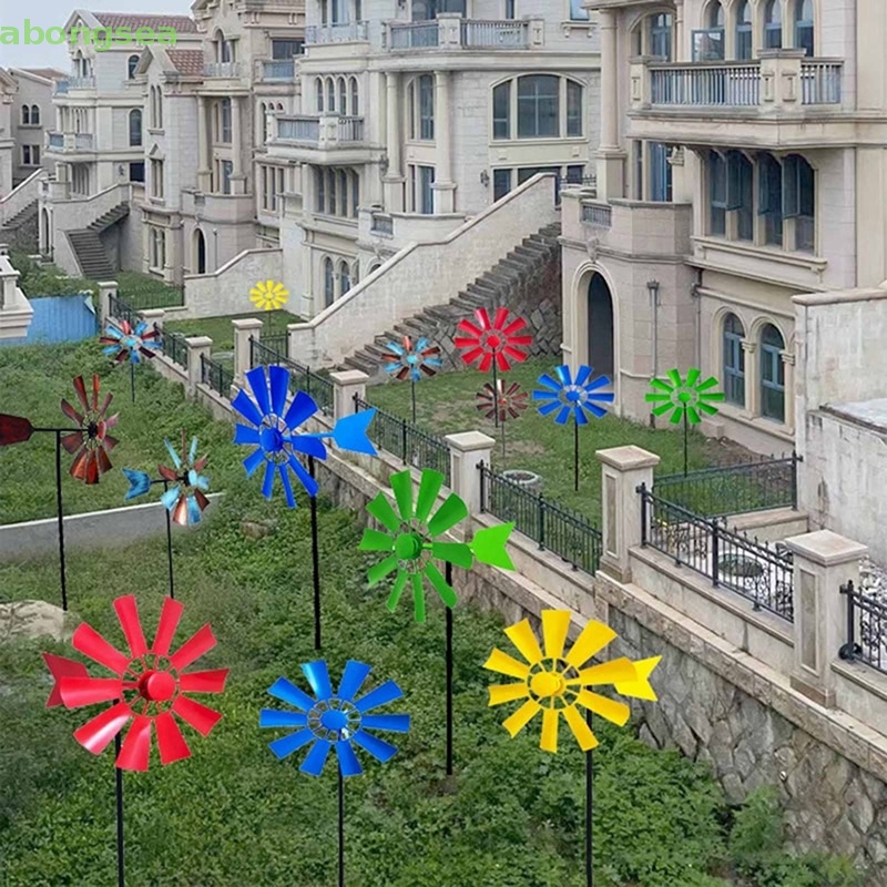 Abongsea Cối Xay Gió Xoay Gió Bằng Sắt Trang Trí Sân Vườn Ngoài Trời