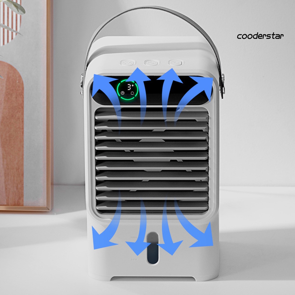 Quạt Điều Hòa Không Khí 1500mAh Bằng Nhựa Có Màn Hình Kỹ Thuật Số Tiện Dụng Cho Mùa Hè