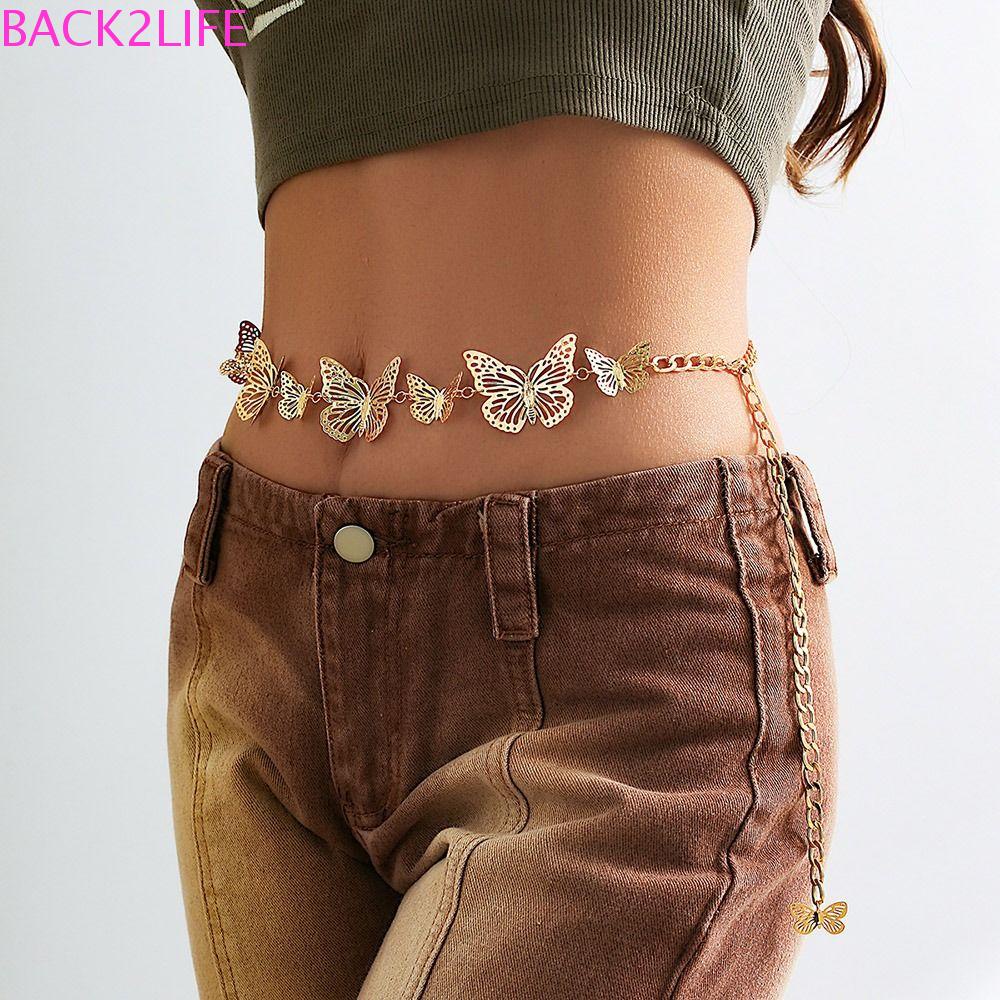 Dây Xích Đeo Thắt Lưng Họa Tiết Hình Học Phong Cách Punk Hip Hop Có Thể Điều Chỉnh Được 2Lip Cho Nữ