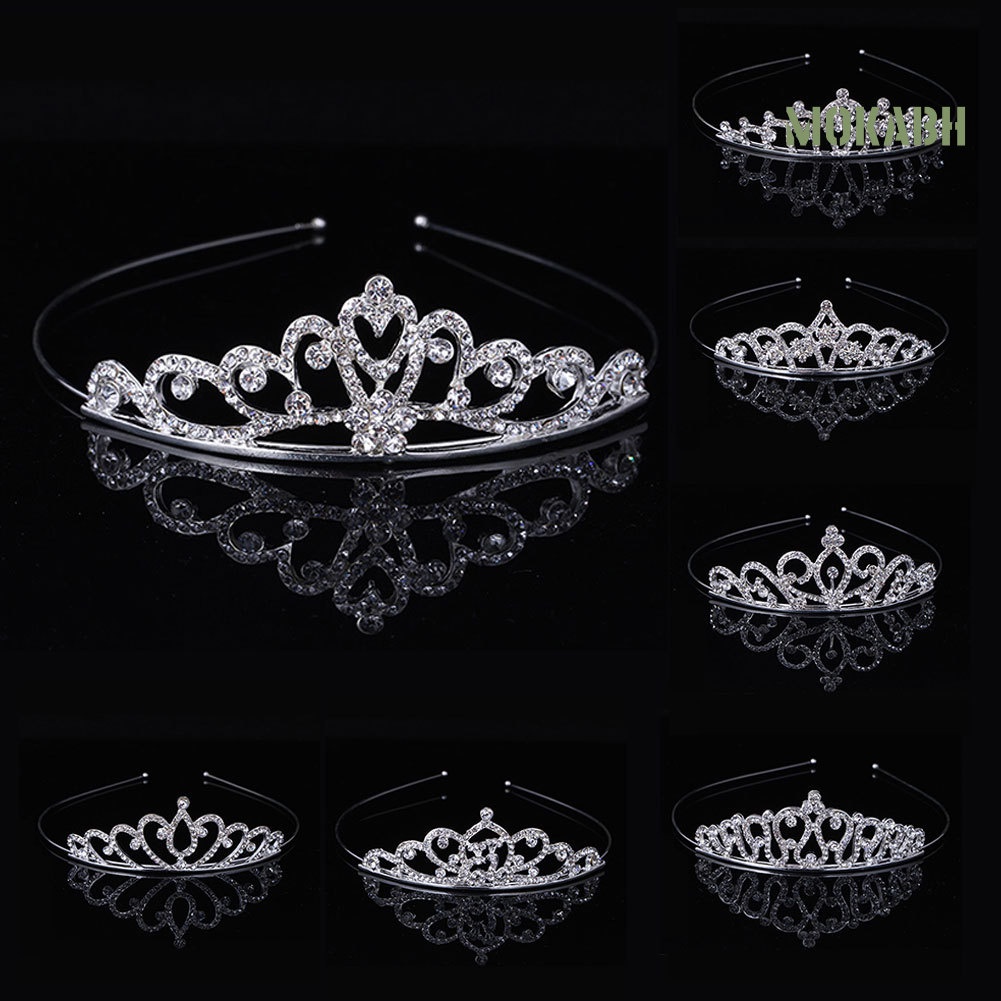 [Mok Abh] Cài Tóc Hình Vương Miện Có Đính Đá Đáng Yêu Cho Bé Gái