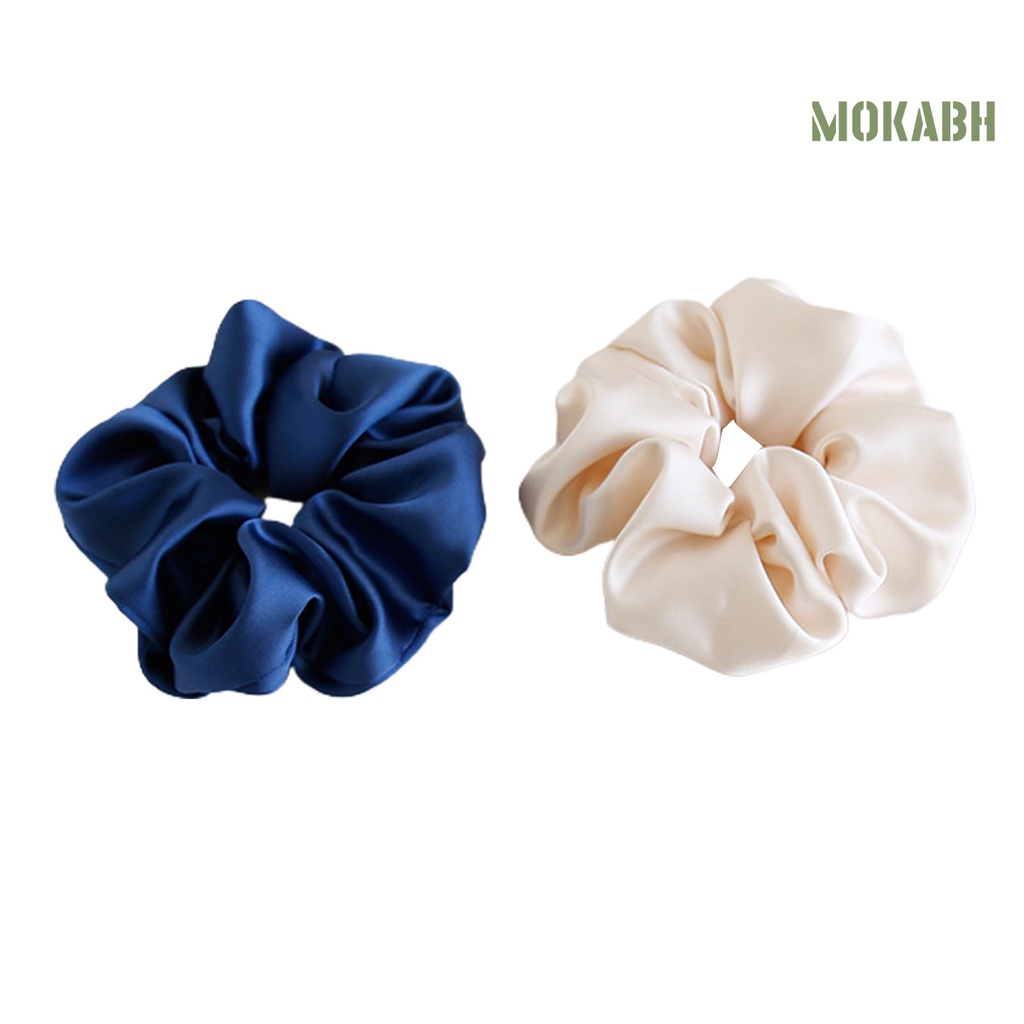 Dây Cột Tóc Co Giãn Bằng Satin Màu Sắc Đơn Giản Thời Trang