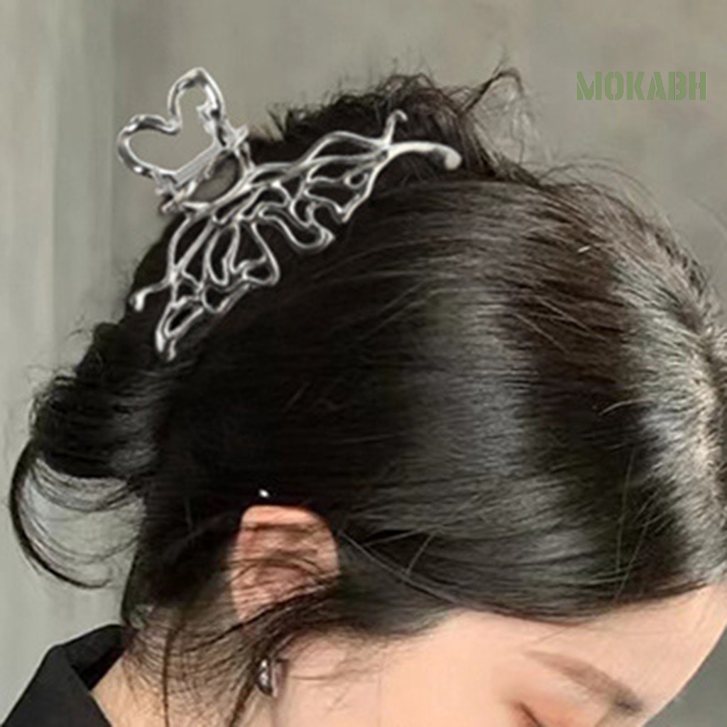 Kẹp Tóc Hình Nơ Màu Trơn Không Đồng Đều Chống Trượt Dành Cho Nữ Sinh