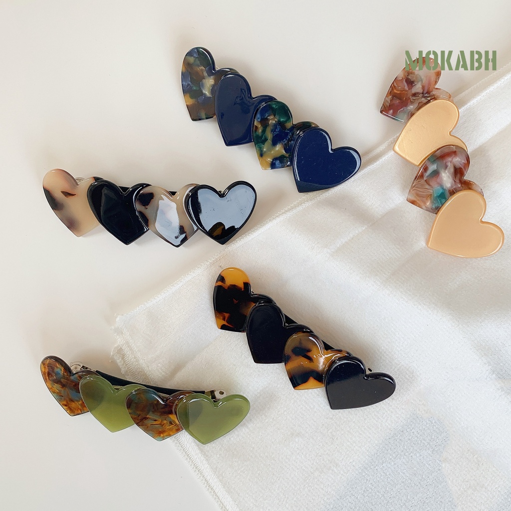 Kẹp Tóc Hình Trái Tim Nhiều Kiểu Dáng Thanh Lịch Chống Rơi