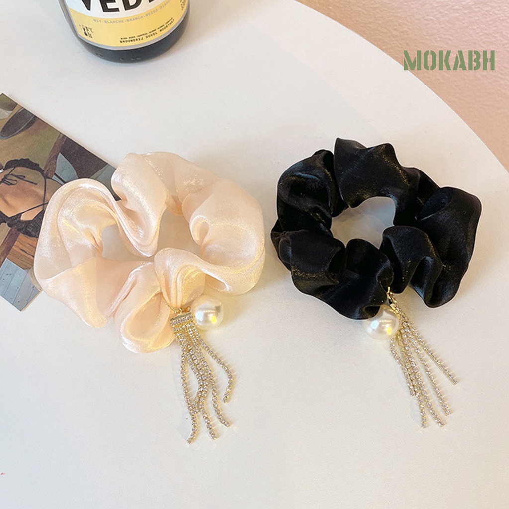 Dây Cột Tóc Co Giãn Đính Ngọc Trai Nhân Tạo Thời Trang Dành Cho Nữ