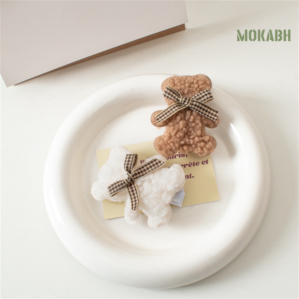 Kẹp Tóc Hình Con Vịt / Gấu Bằng Lông Nhung Mềm Mại Dễ Thương Xinh Xắn