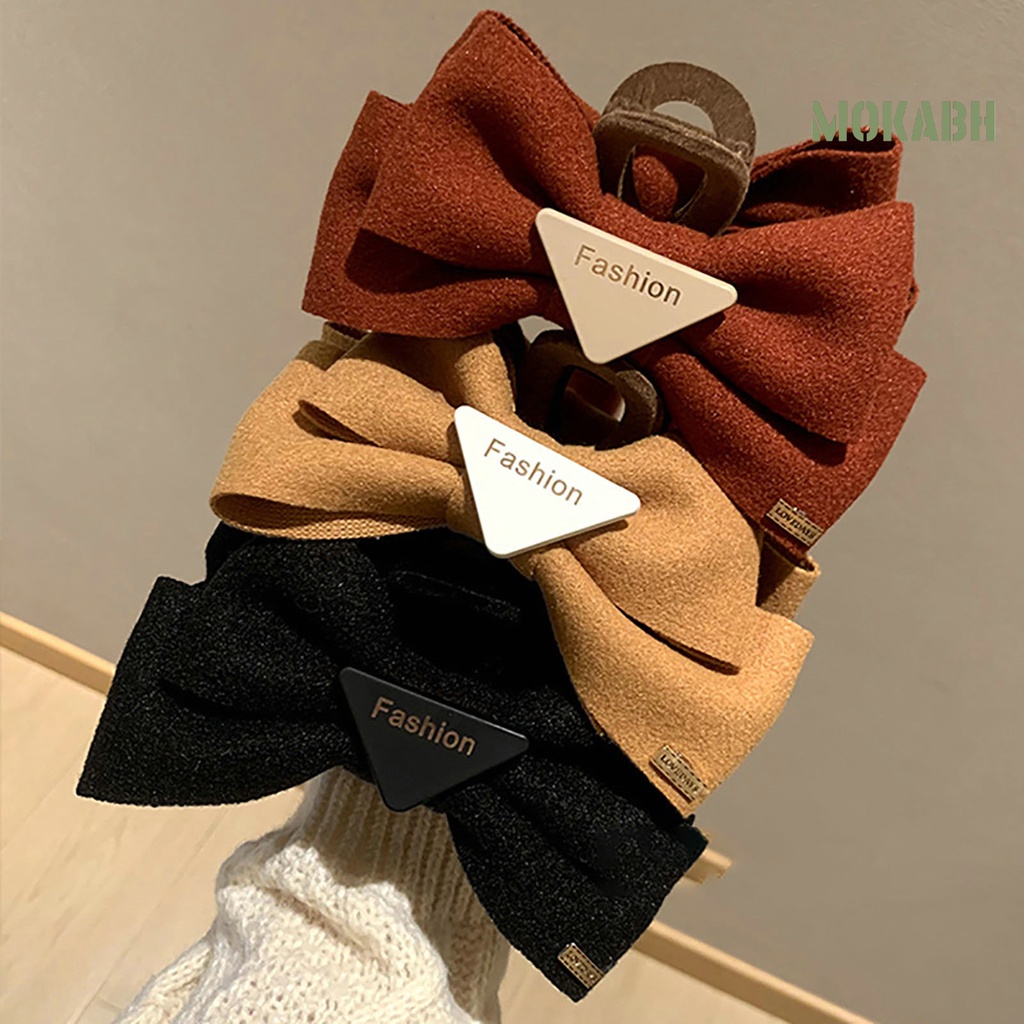 Kẹp Tóc Hình Nơ Hai Mặt Bằng Vải Mờ Phong Cách Hàn Quốc Dành Cho Nữ