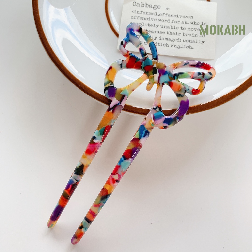 Trâm Cài Tóc Hình Chữ U Màu Sắc Hổ Phách Thanh Lịch Dành Cho Nữ