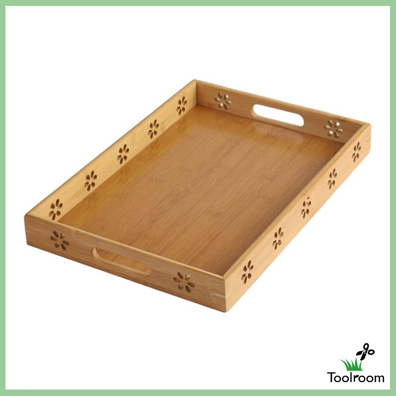 Khay Phục Vụ Thức Ăn Bằng Tre Có Tay Cầm Tiện Dụng Cho Nhà Bếp